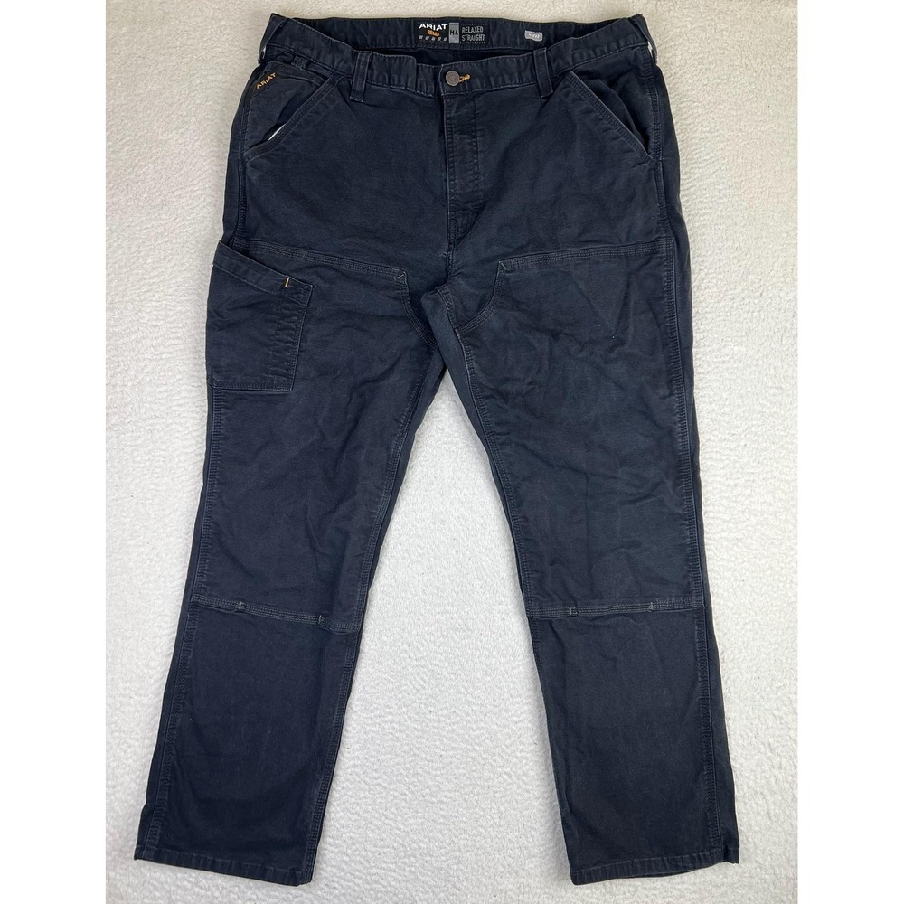 Ariat Rebar M4 Pants Mens 40x32 Black Relaxed Straight Canvas Carpenter Workwear